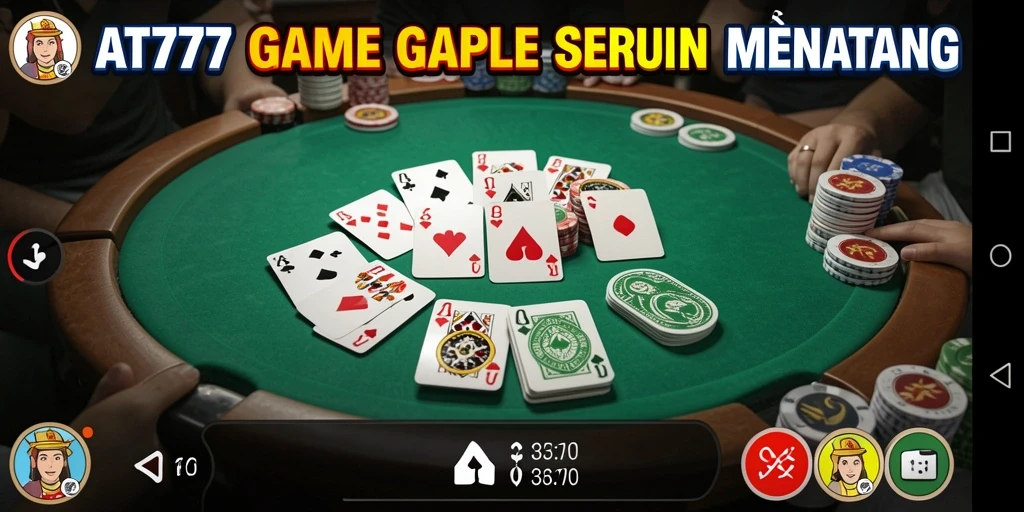 Screenshot gameplay AT777 menampilkan suasana seru bermain Gaple.