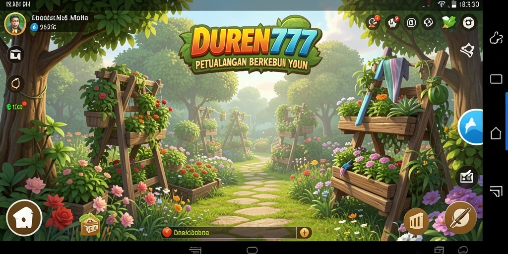 Tampilan gameplay berkebun yang menarik dalam DUREN777.