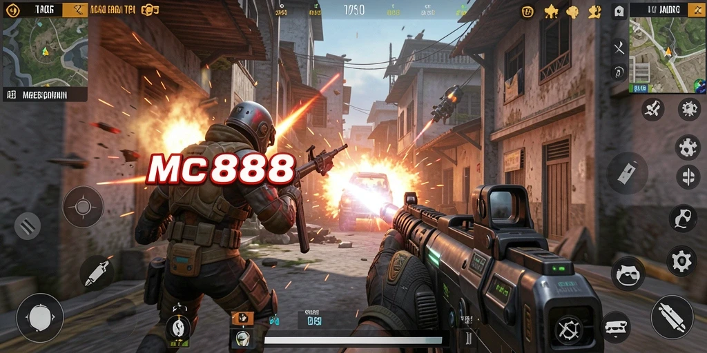 Tampilan gameplay seru di MC888 dengan aksi tembak-menembak yang intens.