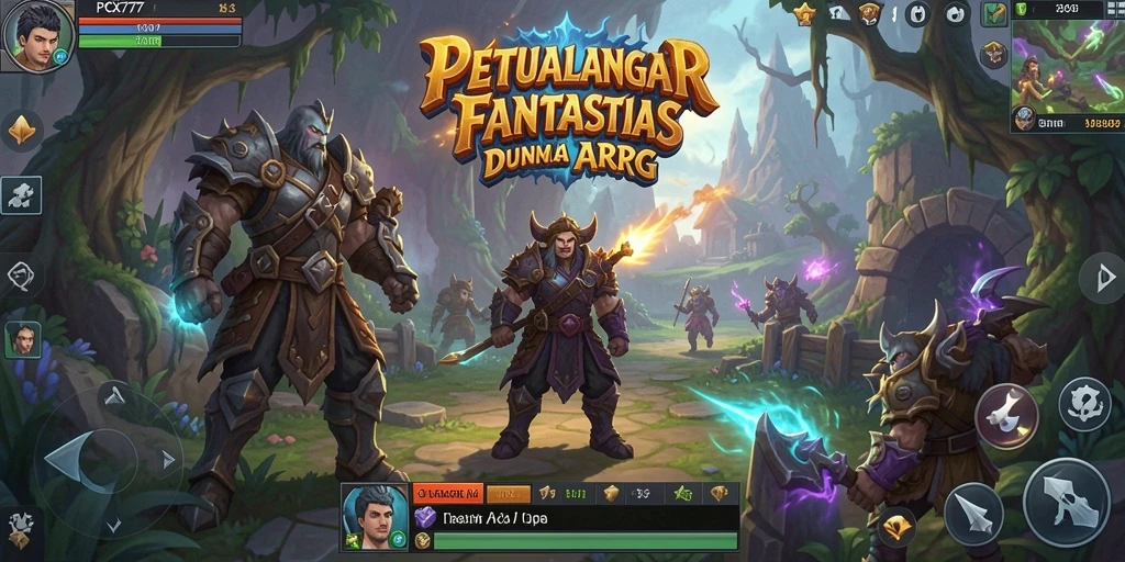 Screenshot gameplay PCX777 yang menampilkan pertempuran seru di dunia ARPG.