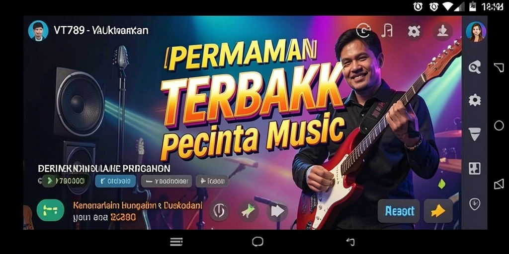 Gameplay VT789 yang menampilkan beragam lagu dan tantangan musik.