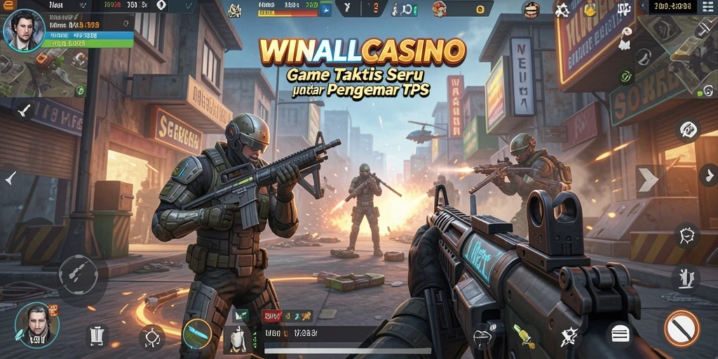 Tampilan gameplay seru WINALLCASINO yang menggabungkan elemen kasino dan taktis.